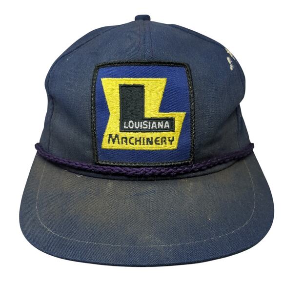 Louisiana Machinery Slideback Trucker Hat Blue One Size K-Brand Vintage USA - Picture 1 of 9